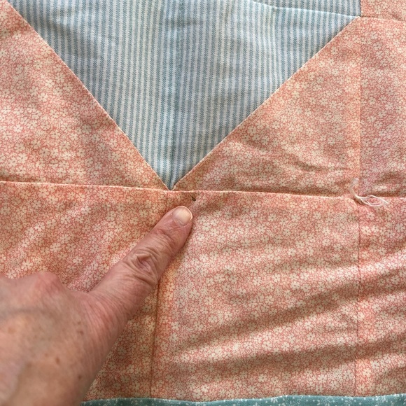 Fish Quilt Handmade Peach Blue Baby Blanket Nautical Ocean Nursery Kids Room - Picture 6 of 6